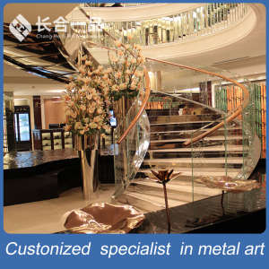 Customized Factory Manufacture Stainless Steel with Glass Staircase Handrail